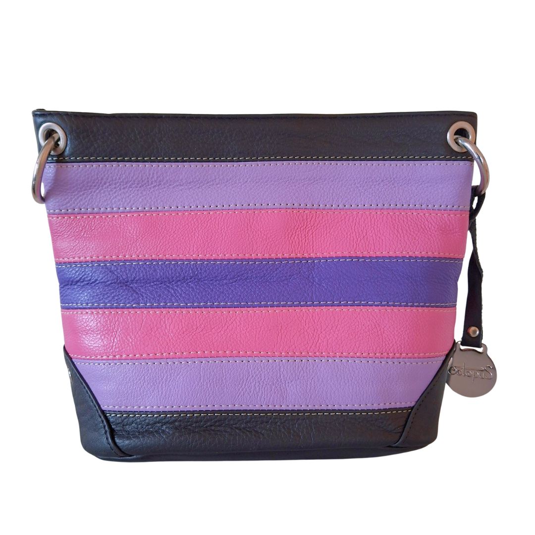 Style Quest i 4 smukke farver (sort, pink, lilla, rosa). Skøn crossover & skuldertaske i kraftigt kvalitetslæder