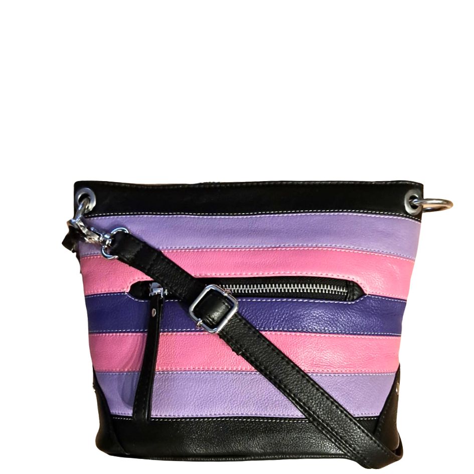Style Quest i 4 smukke farver (sort, pink, lilla, rosa). Skøn crossover & skuldertaske i kraftigt kvalitetslæder