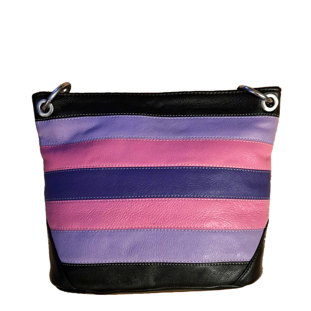  BEMÆRK: Kollektionsprøve. Style Quest i 4 smukke farver (sort, pink, lilla, rosa). Skøn crossover & skuldertaske i kraftigt kvalitetslæder