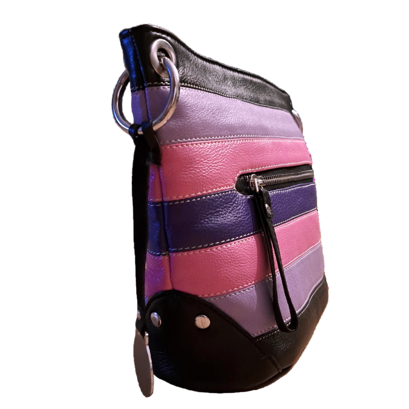  BEMÆRK: Kollektionsprøve. Style Quest i 4 smukke farver (sort, pink, lilla, rosa). Skøn crossover & skuldertaske i kraftigt kvalitetslæder