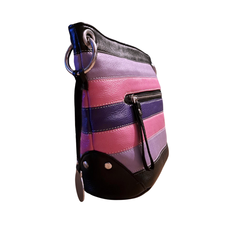 Style Quest i smukke farver (sort, pink, lilla, rosa). Skøn crossover & skuldertaske i kraftigt kvalitetslæder (Copy)