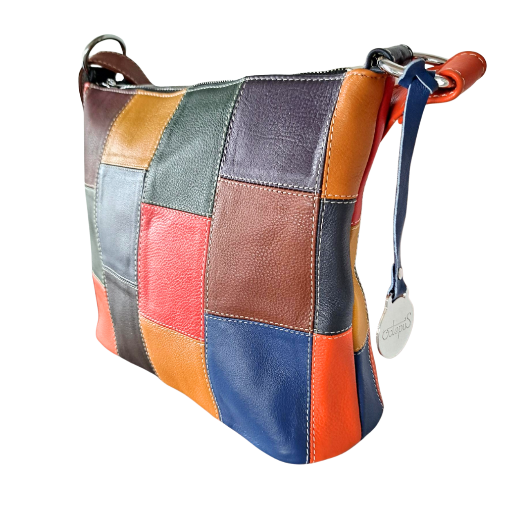  Style Pisa i smuk mørk multifarve. Superfed og flot shopper til skulder og crossbody