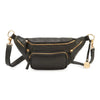 Style Norma i sort m. guld. Vidunderlig stor bumbag i læder m. masser af rum. Rolls-Royce modellen indenfor bumbags - Octopus Denmark