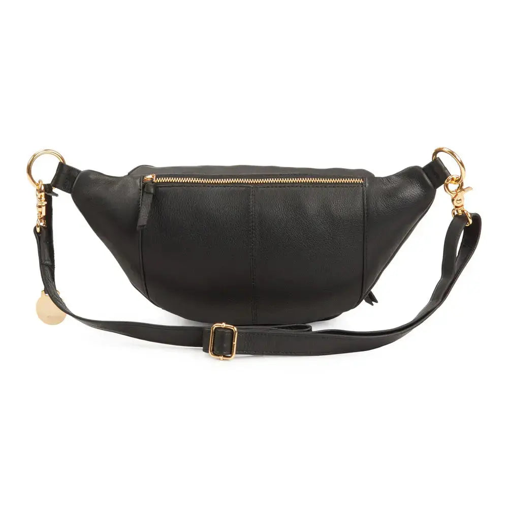  Style Norma i sort m. guld. Vidunderlig stor bumbag i læder m. masser af rum. Rolls-Royce modellen indenfor bumbags