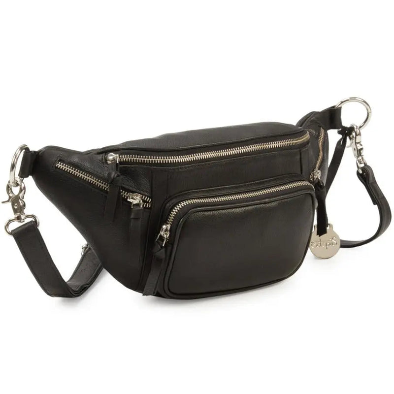 Style Norma i sort m. guld. Vidunderlig stor bumbag i læder m. masser af rum. Rolls-Royce modellen indenfor bumbags - Octopus Denmark