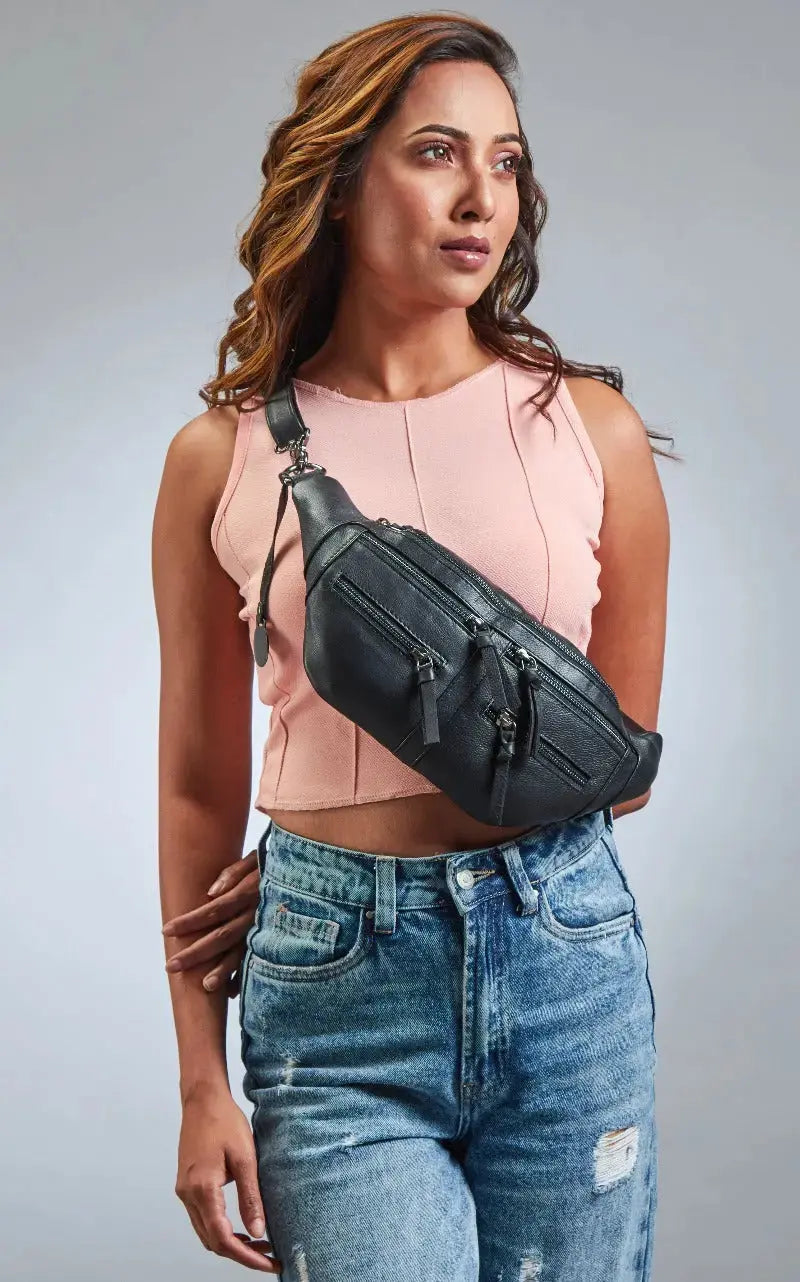 Style Honduras i flot armygrøn. Cool bumbag i kraftigt læder med masser af rum og lommer Octopus Denmark
