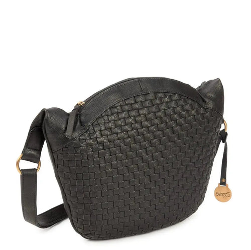 BEMÆRK: Kollektionsprøve. Style Lennox i sort. Eksklusiv og smuk håndflettet crossbody- og skuldertaske i fantastisk skind