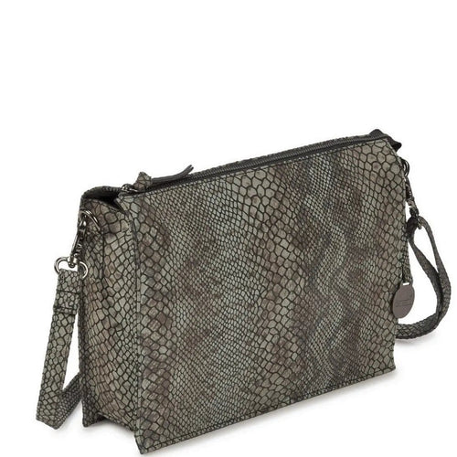 Style Liberty m. armygrønlig slangemønster. Eksklusiv skuldertaske, crossover, clutch i smukt læder Octopus Denmark