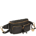 Style Nile i sort læder m. guld lynlås. Suveræn skulder,- crossbody & bumbag taske m. lynlåse i guld - Octopus Denmark
