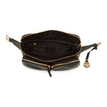 Style Nile i sort læder m. guld lynlås. Suveræn skulder,- crossbody & bumbag taske m. lynlåse i guld - Octopus Denmark