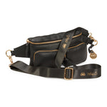 Style Nile i sort læder m. guld lynlås. Suveræn skulder,- crossbody & bumbag taske m. lynlåse i guld - Octopus Denmark