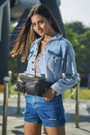 Style Nile i sort læder m. guld lynlås. Suveræn skulder,- crossbody & bumbag taske m. lynlåse i guld - Octopus Denmark