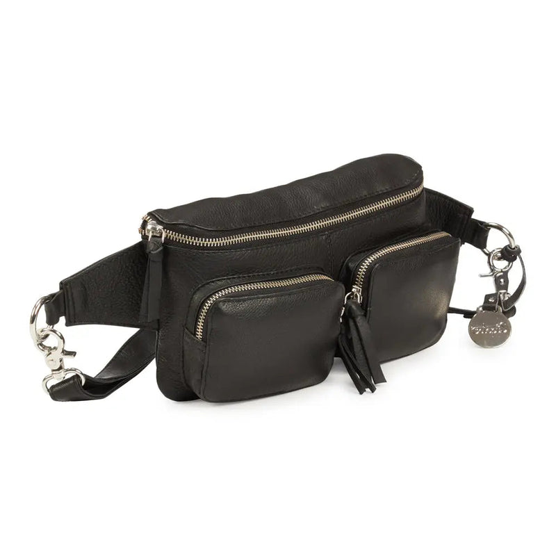 Style Nile i sort læder m. guld lynlås. Suveræn skulder,- crossbody & bumbag taske m. lynlåse i guld - Octopus Denmark