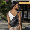 Style Nile i sort læder m. guld lynlås. Suveræn skulder,- crossbody & bumbag taske m. lynlåse i guld - Octopus Denmark