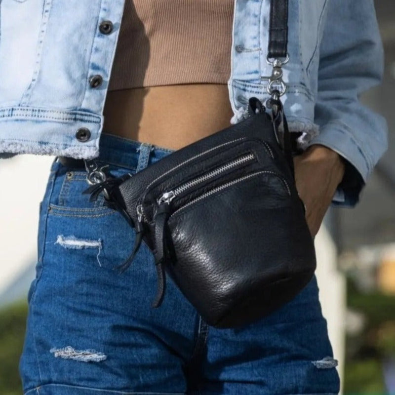 Style Nirvana i sort. Enestående og sublim bumbag, crossbody- og skuldertaske med mange rum og lommer - Octopus Denmark