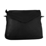 BEMÆRK: Kollektionsprøve. Style Pasadina skulder/crossbodytaske i sort læder med frontflap og masser af rum og lommer