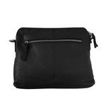 BEMÆRK: Kollektionsprøve. Style Pasadina skulder/crossbodytaske i sort læder med frontflap og masser af rum og lommer