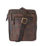 BEMÆRK: Kollektionsprøve. Style Oscura. Skulder- og crossbodytaske i mørkebrunt vintage-læder