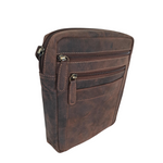 BEMÆRK: Kollektionsprøve. Style Oscura. Skulder- og crossbodytaske i mørkebrunt vintage-læder