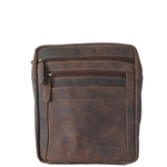 BEMÆRK: Kollektionsprøve. Style Oscura. Skulder- og crossbodytaske i mørkebrunt vintage-læder