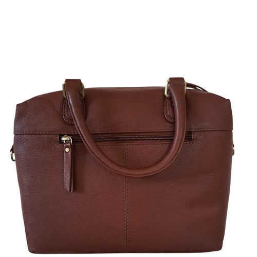 BEMÆRK: Kollektionsprøve. Style Pantone. Super cool håndtaske i kraftigt mørkebrunt læder. Inkl. skulderrem til crossbody Octopus Denmark
