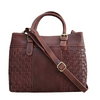 BEMÆRK: Kollektionsprøve. Style Panama. Flot håndtaske i kraftigt mørkebrunt læder. Inkl. skulderrem til crossbody