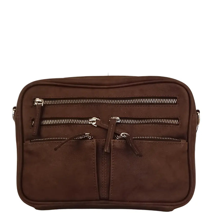 BEMÆRK: Kollektionsprøve. Style Ode i mørkebrunt læder. Suveræn slingbag, skulder- & crossbodytaske Octopus Denmark