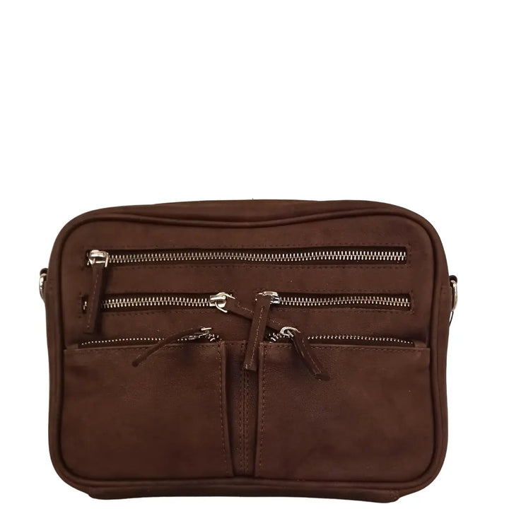 BEMÆRK: Kollektionsprøve. Style Ode i mørkebrunt læder. Suveræn slingbag, skulder- & crossbodytaske - Octopus Denmark