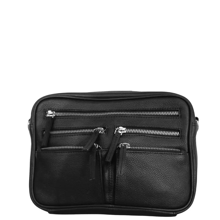 BEMÆRK: Kollektionsprøve. Style Ode i sort læder. Suveræn slingbag, skulder- & crossbodytaske Octopus Denmark