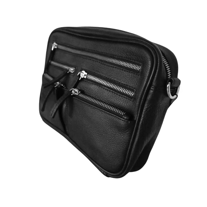 BEMÆRK: Kollektionsprøve. Style Ode i sort læder. Suveræn slingbag, skulder- & crossbodytaske Octopus Denmark