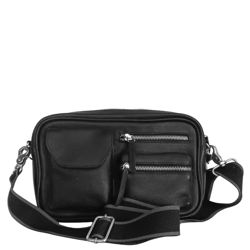 BEMÆRK: Kollektionsprøve. Style Olivia i sort med masser af rum og lommer. Suveræn skulder,- og crossbodytaske i flot læder - Octopus Denmark