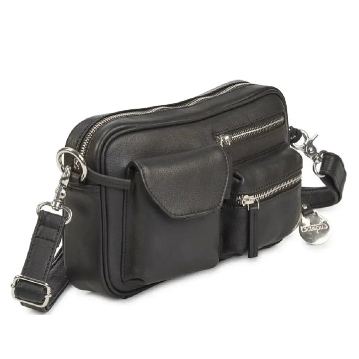 BEMÆRK: Kollektionsprøve. Style Olivia i sort med masser af rum og lommer. Suveræn skulder,- og crossbodytaske i flot læder - Octopus Denmark