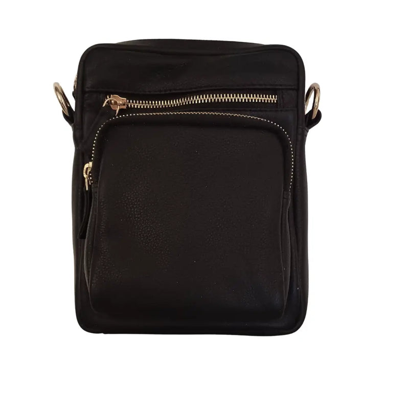 BEMÆRK: Kollektionsprøve. Style Orbit i sort. Perfekt unisex skulder- og crossbodytaske i smukt kvalitetslæder - Octopus Denmark
