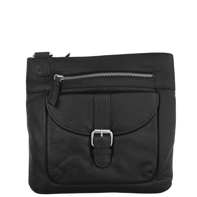 BEMÆRK: Kollektionsprøve. Style Oscura skulder- og crossbodytaske i sort læder med stor flot frontlomme Octopus Denmark