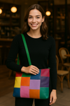 Style Quebec i smukt lys multifarve. Superfed og flot shopper til skulder og crossbody Octopus Denmark