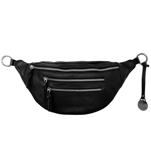 Style Cinta i ny opgraderet variant. Sort m. lynlåse i sølv og aftagelige remme. Fed bestseller bumbag i smukt læder Octopus Denmark