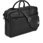 Style Ocean i smukt sort kvalitetslæder. Fed unisex rejse- og arbejdstaske med plads til din laptop Octopus Denmark