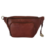 Style Paris i mørkebrun. Flot unisex bumbag i kraftigt vintagelæder m. stort hovedrum og frontlomme Octopus Denmark