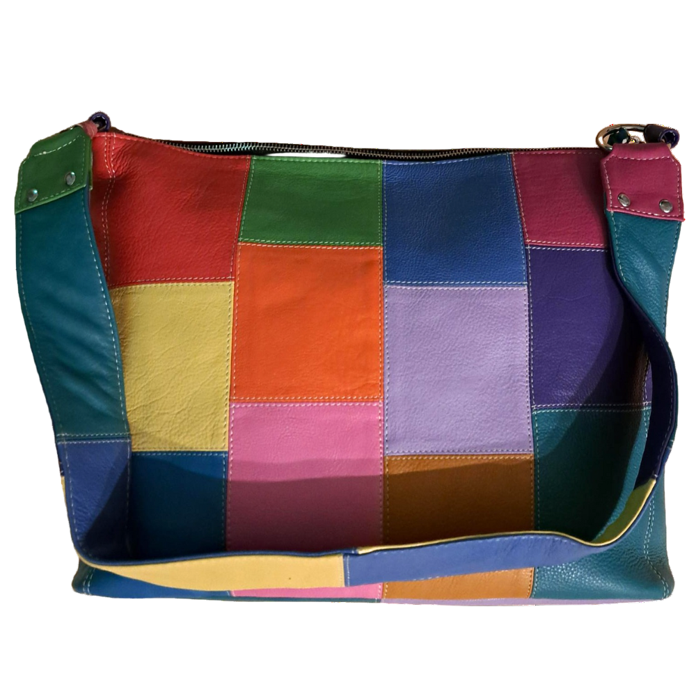  Style Queen i ny smuk lys multifarve. Superfed, eksklusiv og meget stor shopper til skulder og crossbody