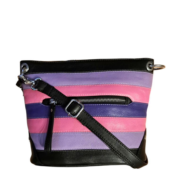 BEMÆRK: Kollektionsprøve. Style Quest i 4 smukke farver (sort, pink, lilla, rosa). Skøn crossover & skuldertaske i kraftigt kvalitetslæder Octopus Denmark