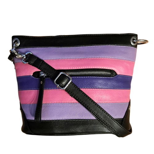 Style Quest i 4 smukke farver (sort, pink, lilla, rosa). Skøn crossover & skuldertaske i kraftigt kvalitetslæder Octopus Denmark