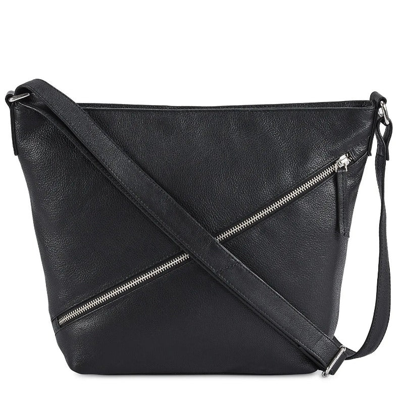Style Fernandez (kun ét stk. på lager). Fantastisk skulder- og crossbodytaske i absolut kvalitetslæder med udvendige lynlåsrum på begge sider. Octopus Denmark