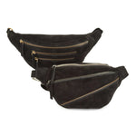 Style Ghita i sort ruskind: Cool bumbag / bæltetaske i lækkert, blødt ruskind m. flot lynlåsdetalje Octopus Denmark