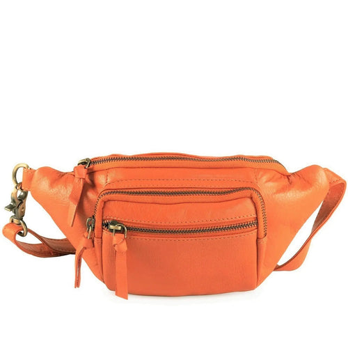 Style Indiana i orange. Flot mindre bumbag / bæltetaske i kvalitetslæder Octopus Denmark