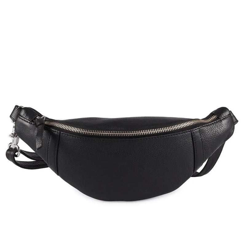 Style Ivory i sort. Mindre bumbag m. lynlås på front og bagside - Octopus Denmark (4354378924102)