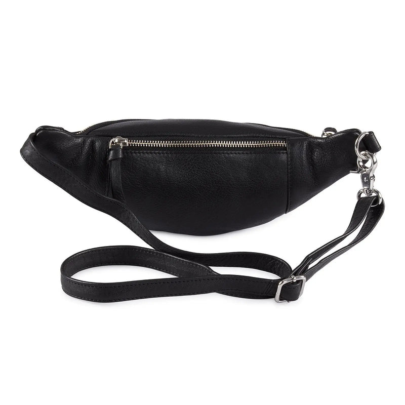 Style Ivory i sort. Mindre bumbag m. lynlås på front og bagside - Octopus Denmark (4354378924102)