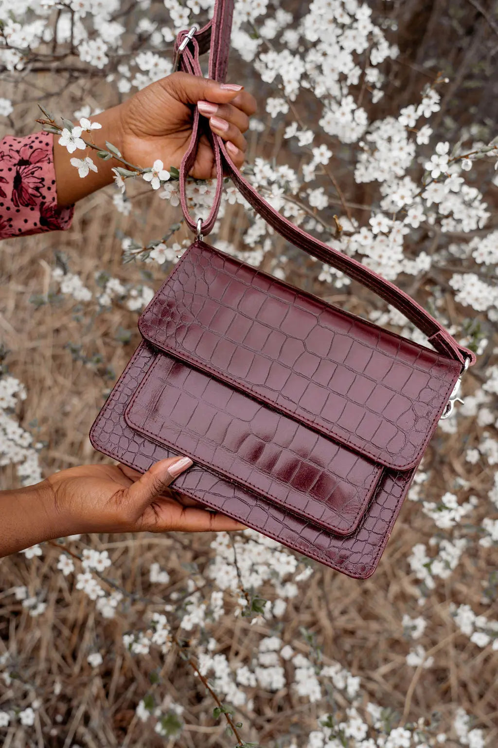 Style i bordeaux. crossbody skuldertaske/håndtaske/clutch