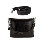 Style Kiss i sort. Clutch, håndtaske og skuldertaske i skind med flot prægning Octopus Denmark