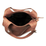 Style Laos i cognac. Ultrasmuk lædertaske, elegant kombineret skulder-, hånd- og crossbodytaske Octopus Denmark