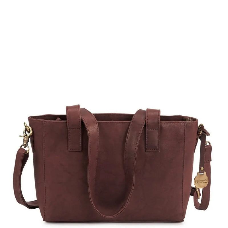 Style Leeds: Flot mørkebrun lædertaske. Smuk og klassisk shopper, hånd, skulder- og crossovertaske Octopus Denmark